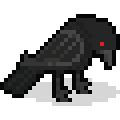 Pixel art crow character 2