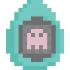 Fototapeta premium Pixel art cute monster in the fancy egg 