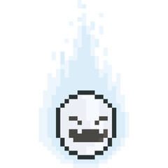 Pixel art face mask ghost character 