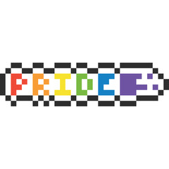 Pixel art pride rainbow text 
