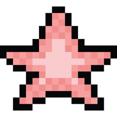 Pixel art pink starfish icon