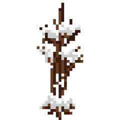 Fototapeta premium Pixel art snowy winter tree 2