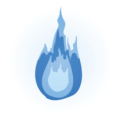 Obraz premium Hand drawn blue spirit flame