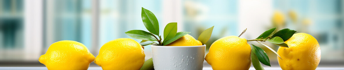 A Banner Photo of Lemons on a Counter in a Modern Kitchen