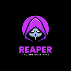 Vector Logo Illustration Reaper Simple Mascot Style.