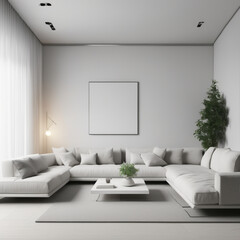 elegant living room with light colors, perfect for desktop backgrounds, called homer office and Mockup