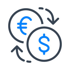 Money exchange payment icon symbol vector image. Illustration of the dollar currency coin graphic design image
