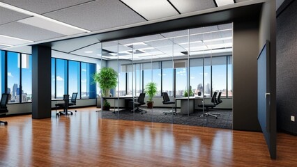 Offices, perfect for desktop background, false background for videos, video lessons, perfect for business presentations