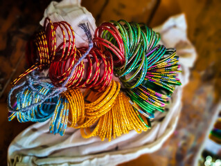 Multicolour mix match bangles, bangles bunch set.These bangles are made of Glass used as beauty accessories by Indian women.