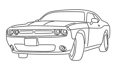 line art of luxury elegant car