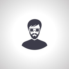 man in 3D glasses avatar. man wear 3D glasses icon.