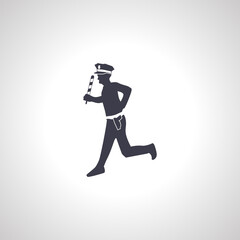 Police Icon vector. Policeman Officer running icon.