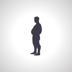 Fat man silhouette. Fat man icon