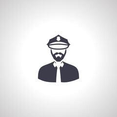 Police icon. Police officer avatar icon.