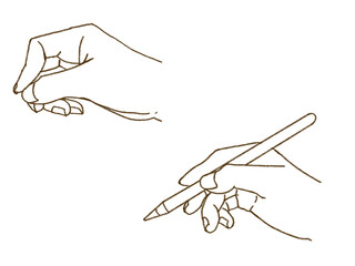 ペンを握る手のイラスト素材