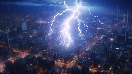 world of lightning, digital art illustration, Generative AI