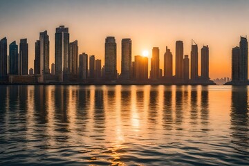 Obraz premium sunset over the city