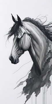 white horse in the wind
