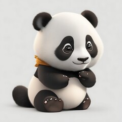 3d panda with a smile
