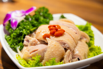 Taiwanese local cuisine steamed chicken