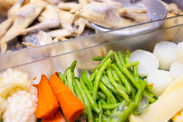 Boiled vegetable sell in the street market