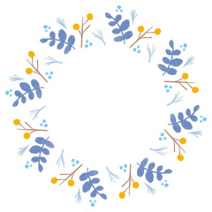 ウィンターシーズンのボタニカルリース型フレーム