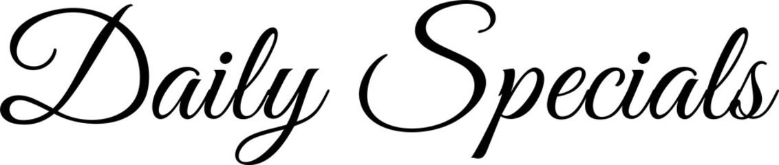 Digital png illustration of daily specials text on transparent background