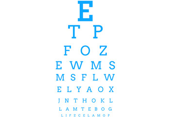 Digital png illustration of eye test board on transparent background