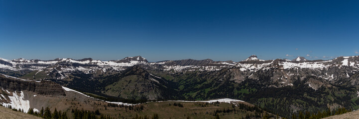 Landscape views of The Grand Teton National Park in Summer 