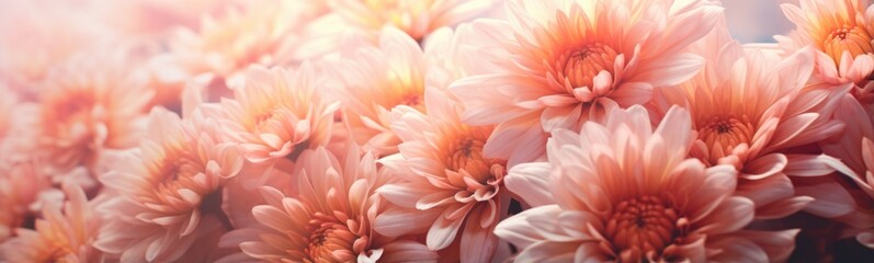 Chrysanthemums flowers banner