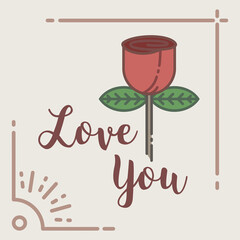 Digital png illustration of love you text on transparent background