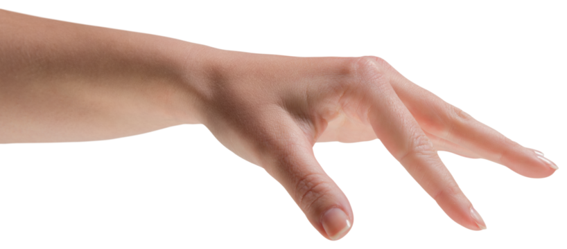 Digital png photo of female hand on transparent background