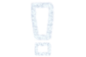 Fototapeta premium Digital png illustration of exclamation mark formed with clouds on transparent background