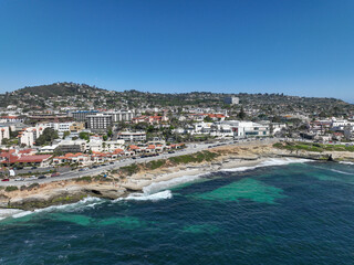 Aerial view of La Jolla town and beach in San Diego California. travel destination in USA