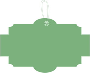 Digital png illustration of green tag with copy space on transparent background