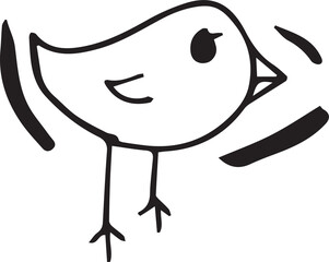 Digital png illustration of bird symbol on transparent background