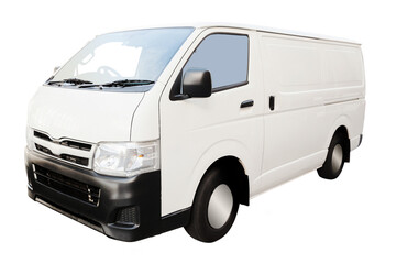 Digital png illustration of white van on transparent background