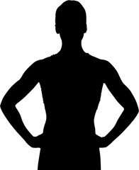 Digital png illustration of silhouette of woman on transparent background