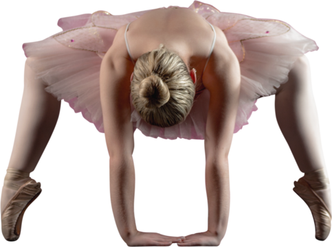 Digital png photo of caucasian ballerina on transparent background - Powered by Adobe