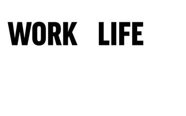 Digital png illustration of work life text on transparent background