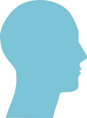Digital png illustration of head profile on transparent background