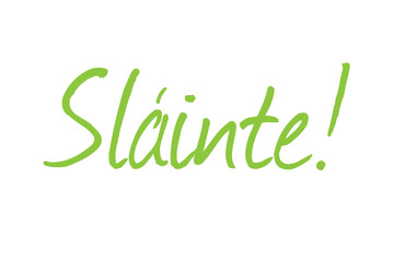 Digital png illustration of slainte text on transparent background