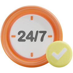 24 hour service 3d illustration