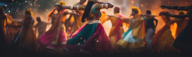 Sierkussen Indian folk dance banner © kramynina