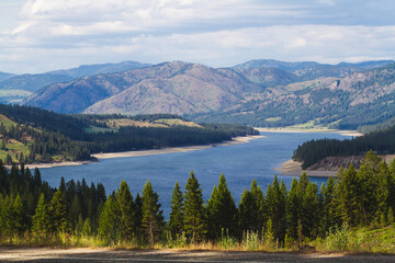 Tranquil Scene in a Natural Landscape on Lake Roosevelt portion of the Columbia River in Washington State