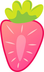 Delicious strawberry on white background. Vector illustration.