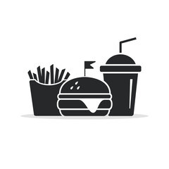 Fast food menu icon isolated on white background. Vector illustration