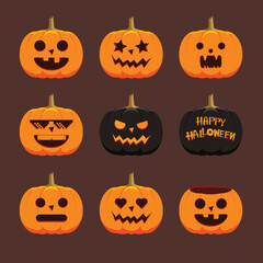 halloween pumpkins set