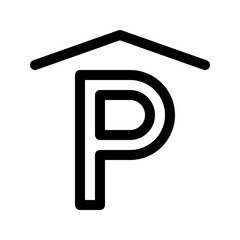 Parking garage line icon. Vector graphics
