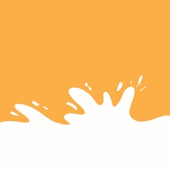 Milk splash isolated on orange background